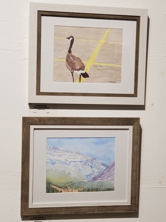 Two of my watercolours, at the Gora Gallery