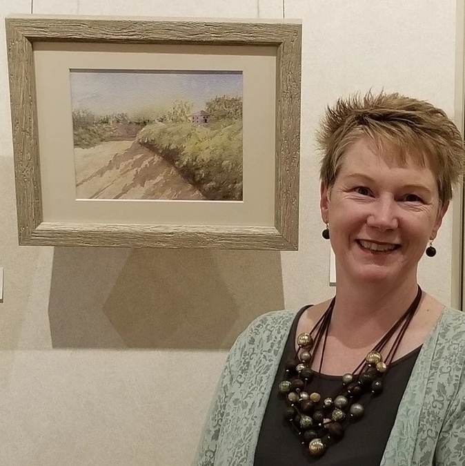 Sandra with "The plane trees across the road"