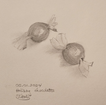 Pencil sketch, Holiday Chocolates