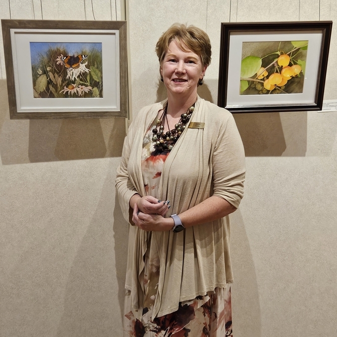 Two of my watercolours at the Fall Art Expo d'art d'automne 2024