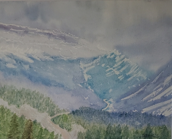 Rockies road, stormy sky