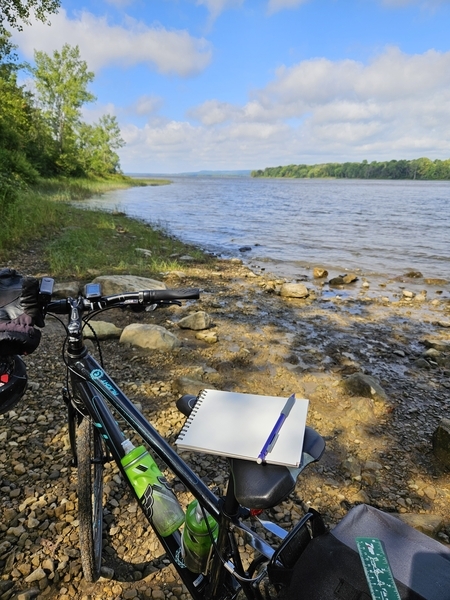 Bike-as-easel by the water, 01 Sep 2024
