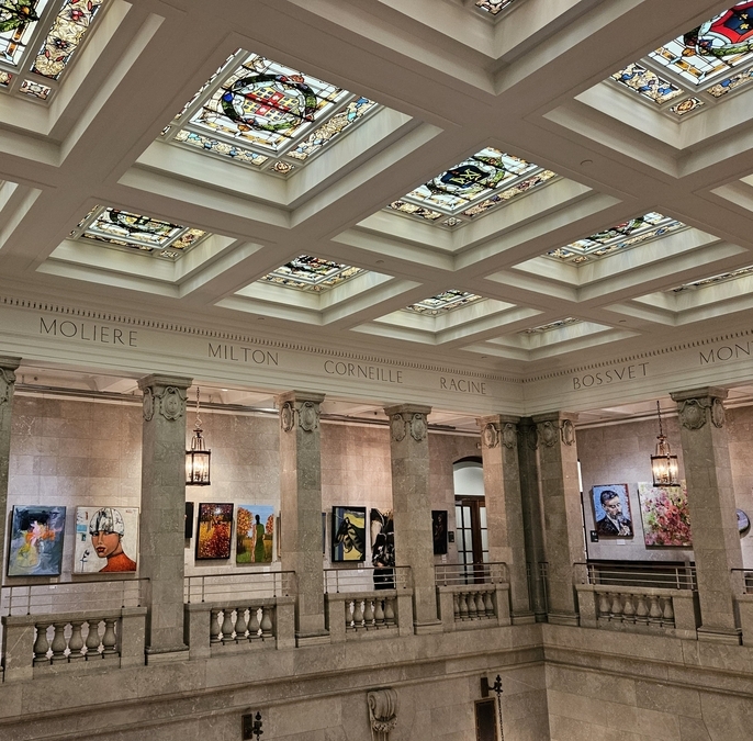 View of the Mezzanine during the 131st annual exhibition of the WASM, May 2025